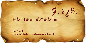 Földes Ádám névjegykártya